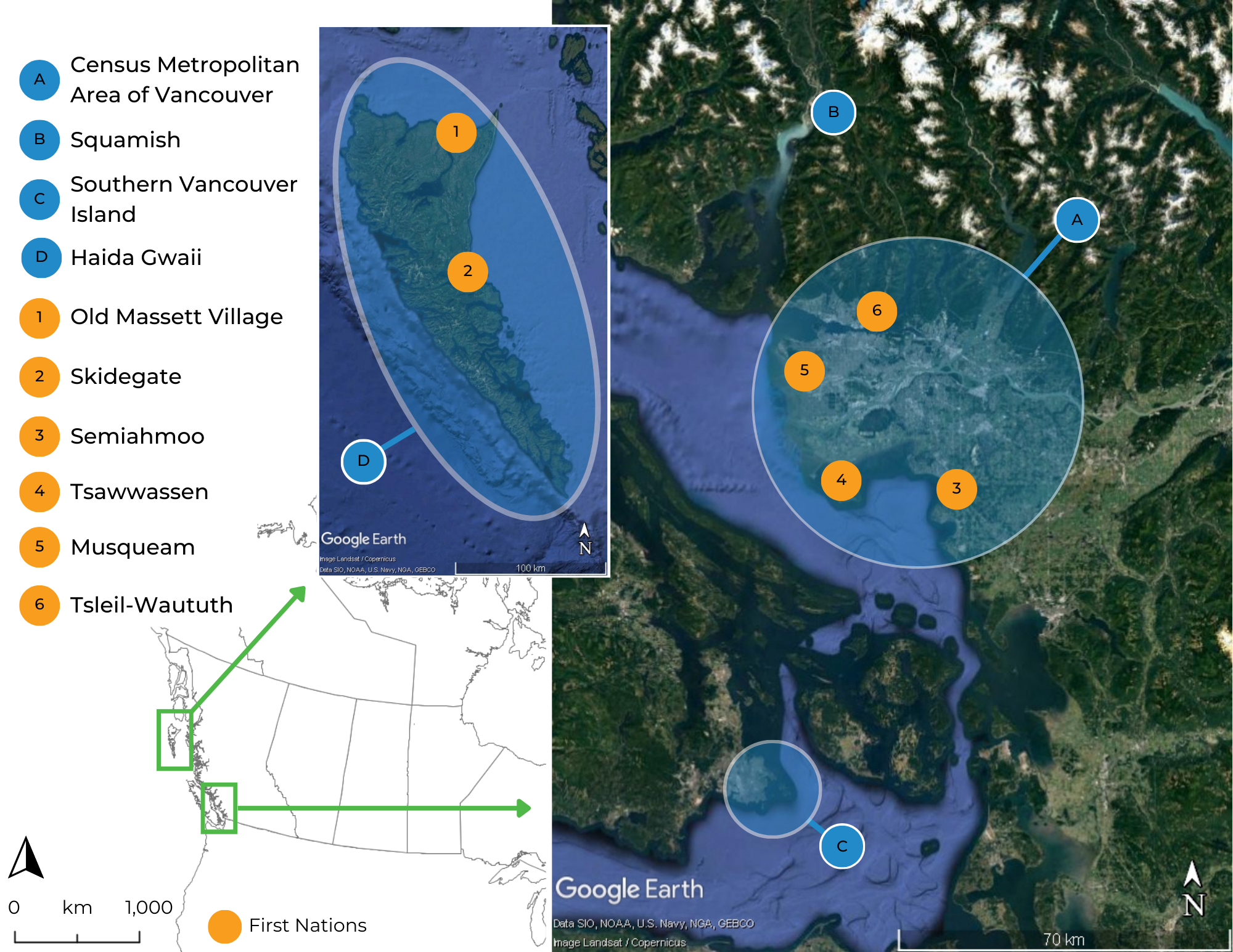igure 4: Examples of Pacific coast communities exposed to sea level rise